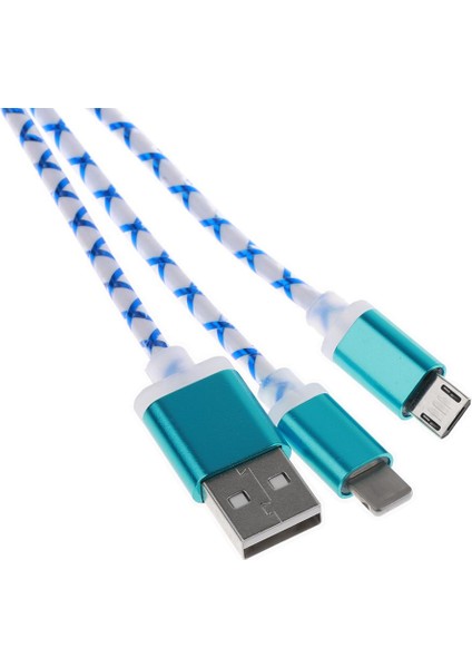 Kablo USB Şarj Cihazı Anahtar Zinciri Mavi (Yurt Dışından)
