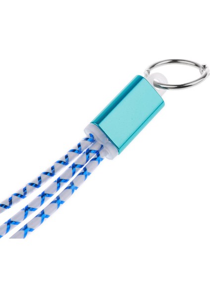 Kablo USB Şarj Cihazı Anahtar Zinciri Mavi (Yurt Dışından)