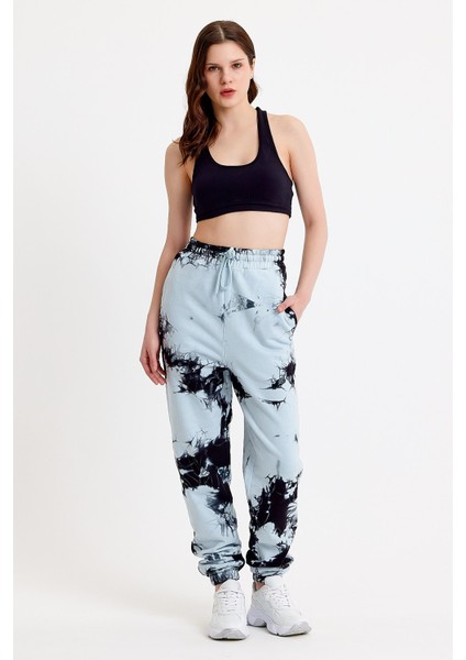 Batik Yıkamalı Mavi Kadın Eşofman Altı fiyatları