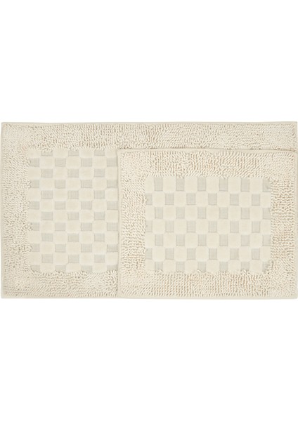 Bluenity Tufting Puantiye Banyo Paspası - Ekru - 50x60 cm + 60x100 cm