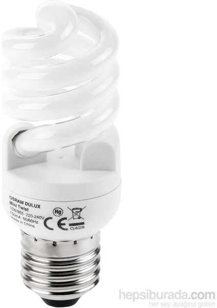 Tasarruflu Ampul E27 15 Watt Gün Işığı