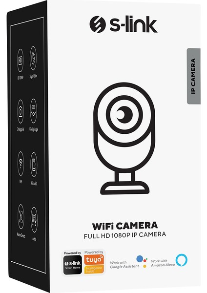 SL-IND04 2.0 Mp 1080P Hd 360 Derece Type-C Şarjlı Tf Card Gece Görüşlü Smart Wifi Ip Ev Güvenlik Kamerası Tuya