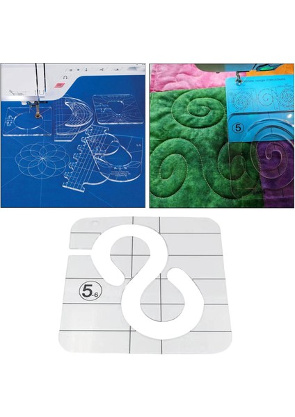 Dikiş Cetveli Akrilik Kapitone Şablon Şablonu Veya Dikiş Makinesi Patchwork F (Yurt Dışından)