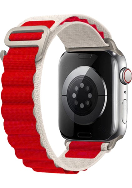 Apple Watch 38-40-41MM Krd-26 Alpine Çift Renkli Kırmızı Kordon