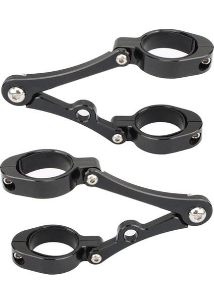 1 Çift Motosiklet Far Braketi Kelepçesi Siyah Için 39MM-41MM Çatal Tüpü (Yurt Dışından)