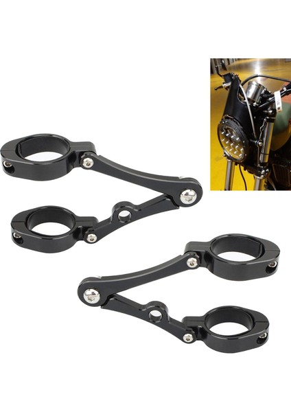 1 Çift Motosiklet Far Braketi Kelepçesi Siyah Için 39MM-41MM Çatal Tüpü (Yurt Dışından) fiyatları
