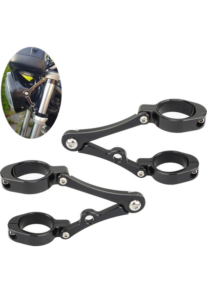 1 Çift Motosiklet Far Braketi Kelepçesi Siyah Için 39MM-41MM Çatal Tüpü (Yurt Dışından) modelleri