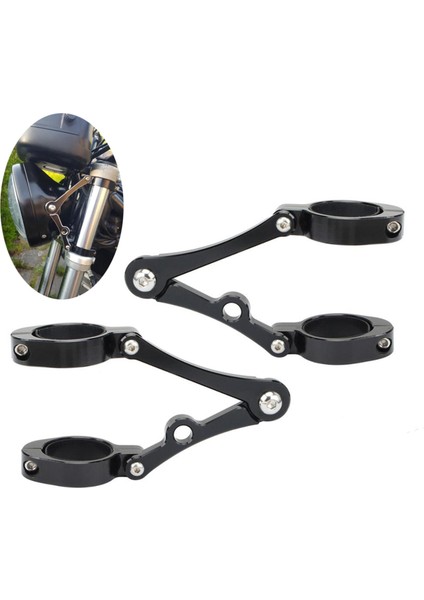 1 Çift Motosiklet Far Braketi Kelepçesi Siyah Için 39MM-41MM Çatal Tüpü (Yurt Dışından) indirimleri