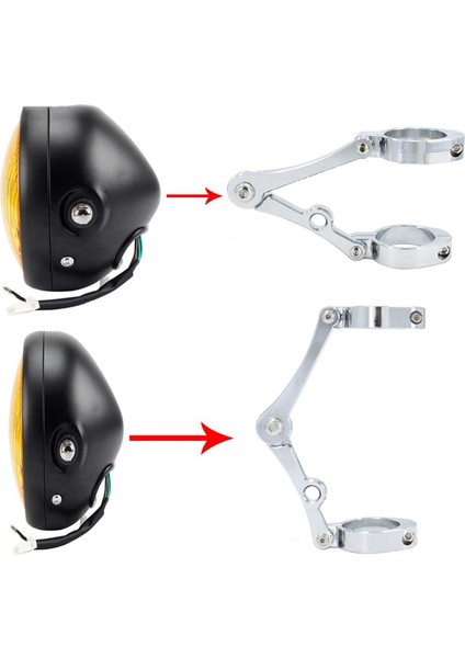 2x Motosiklet Far Braket Kelepçesi Cafe Racer Için 39MM-41MM Çatal Tüpü (Yurt Dışından) modelleri