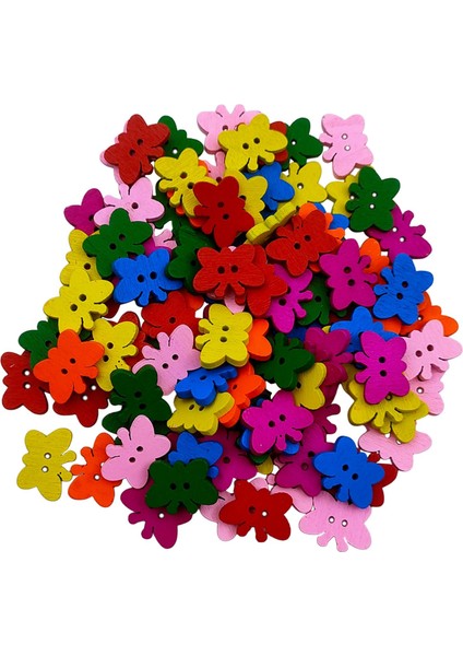 100X Çeşitli Ahşap Kelebek Düğmeleri Çocuklar Hediye Diy Dekor El Sanatları (Yurt Dışından) fiyatları