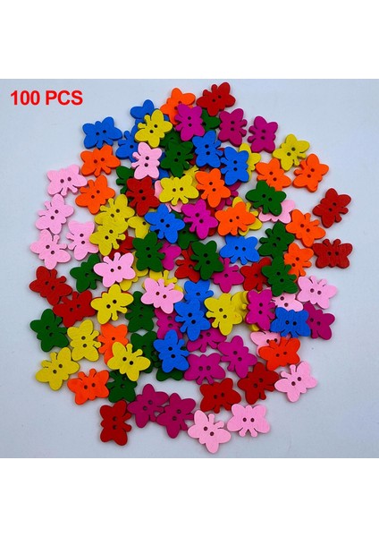 100X Çeşitli Ahşap Kelebek Düğmeleri Çocuklar Hediye Diy Dekor El Sanatları (Yurt Dışından) modelleri