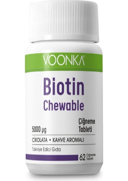 Biotin 5000 Mcg 62 Çiğneme Tableti