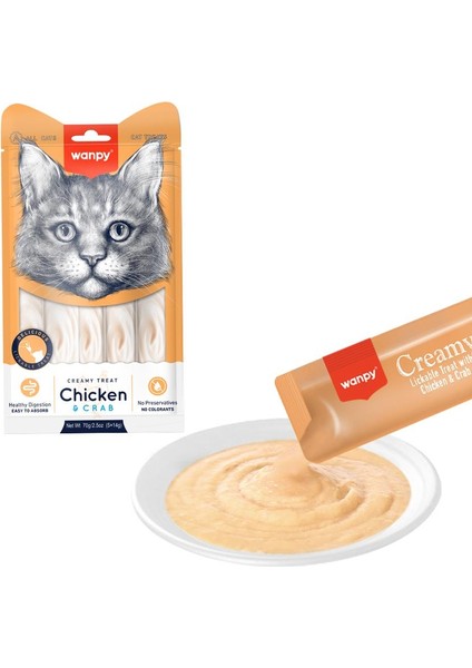 Tavuk-Yengeç Krema Likit Kedi Ödülü 5X14 gr x 4 Adet