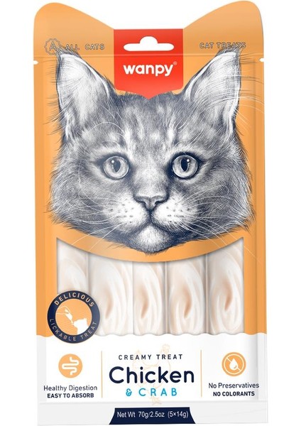 Tavuk-Yengeç Krema Likit Kedi Ödülü 5X14 gr x 4 Adet