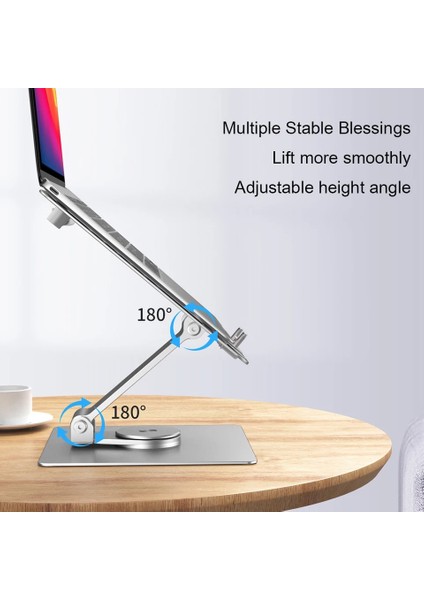 Laptop Macbook Standı Multifonksiyonel 360 Derece Dönebilen Telefon Tutuculu Yatay Dikey Kullanım
