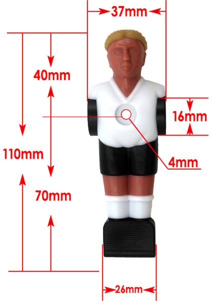 22PCS Reçine Mini Foosball Erkek Oyuncu Futbol Oyuncuları Spor Parçaları Stil 2 (Yurt Dışından)