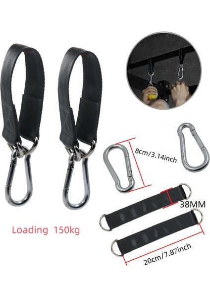 150KG Salıncak Asma Kayışları Kit Spor Salonu Asma Kayış Dokuma W/ D- Kancalar (Yurt Dışından)