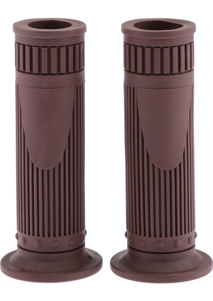 Çift 22MM 7/8 "kauçuk Gidon Tutamakları El Çubuğu Motosiklet Gri Kahverengi Için Evrensel (Yurt Dışından)