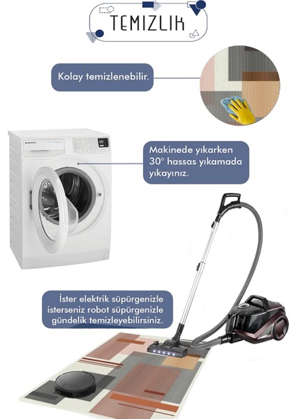 Decomia Home Dijital Baskılı Kaymaz Yıkanabilir Eğitici Gezegen Desenli Çocuk Odası Halısı