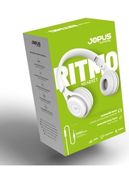 Ritmo Üniversal 3.5mm Mikrofonlu Kablolu Kulak Üstü Kulaklık Uyumlu
