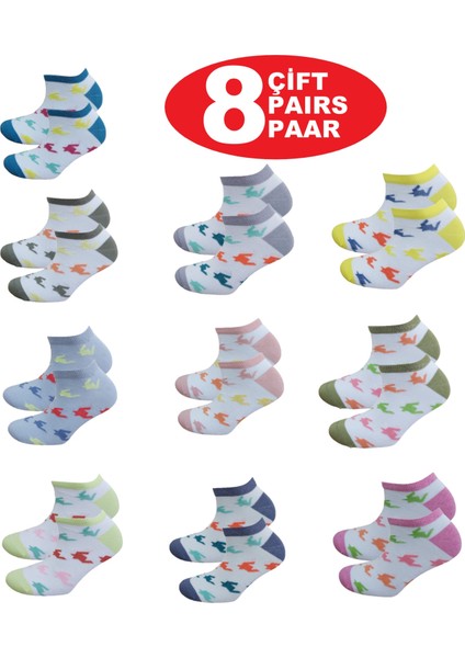 (ART.23301) Yarasa Motifli Kadın Penye Pamuklu 8li Paket Kutulu