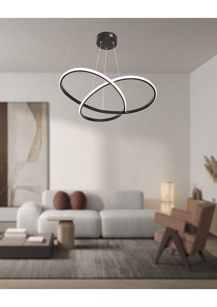 TT310-SY Tt Aydınlatma Trio Modeli Mat Siyah LED Avize fiyatları