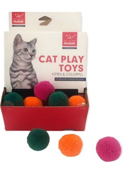 Kedi Oyuncağı Tüylü Yumuşak Renkli Top