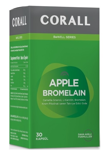 Apple Bromelain (Yeşil Çay Ekstresi, L-Karnitin ve Krom Pikolinat)