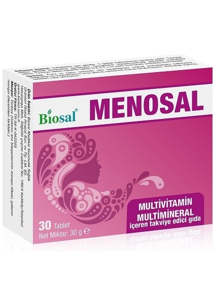 Zade Vital Menosal Multivitamin Multimineral Complex 30 Tablet 22 Farklı Vitamin ve Mineral Içeren Kadın Menapoz Dönemi Besin Takviye Edici Gıda