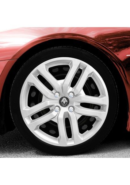 Renault Clio 4 16 Inç Jant Kapağı Amblemli Gri 4'lü Takım 149