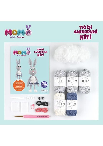 Momo Akıllı Tavşan Amigurumi Kiti