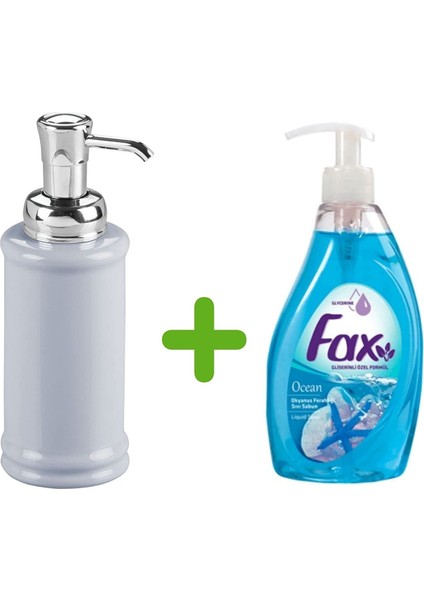 Porselen Gri Sıvı Sabunluk ve 1 Adet 400 ml Sıvı Sabun Okyanus Kokulu fiyatları