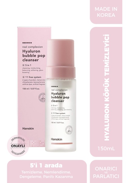 Hyaluron Bubble Pop Cleanser- Hyaluronik Asit Bazlı Yüz Yıkama Köpüğü [150 ml ]