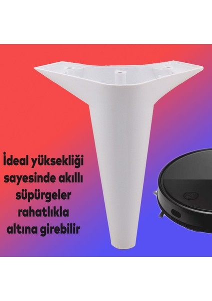 Aspen Lüks Mobilya Kanepe Koltuk Tv Ünitesi Baza Yükseltici Ayağı Ayakları 18 Cm Beyaz Ayak