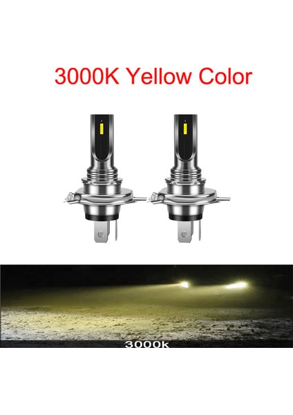 Adet Mini Csp LED Canbus Araba Far Motosiklet H4 Sis Lambası 16000LM 6smd Ampuller 3000 K Sarı Işık Otomatik Dönüş Sinyalleri (Yurt Dışından)
