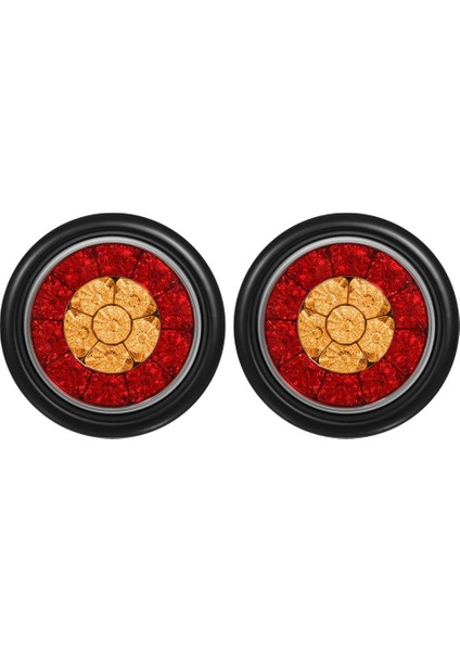 2x Yuvarlak 4 Inç Kırmızı/amber LED Kamyon Römork Kuyruk Lambaları Arka Stop Fren Dönüş Sinyali Işıkları (Yurt Dışından)