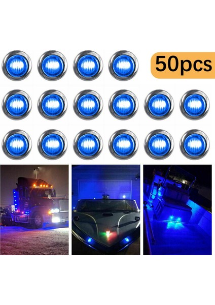 50 Adet 3/4 Inç 3 LED Mini Yuvarlak Römork Yan Işaretleyici Gösterge Işıkları Kamyonlar Için Evrensel Tekne Pikap Karavan Rv Sarı (Yurt Dışından)