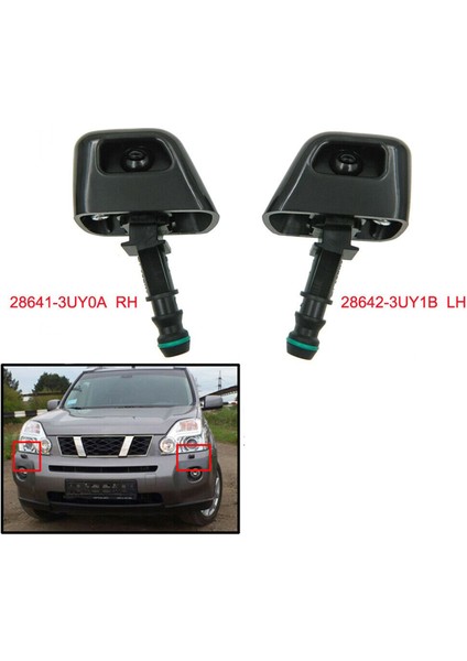 Nissan X-Trail Xtrail T31 2008-2014 Far Yıkama Püskürtme Memesi Jet Püskürtücü 28641-3UY0A 28642-3UY1B (Yurt Dışından)