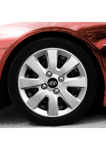 Hyundai Accent Era 14 Inç Uyumlu Jant Kapağı Amblemli Gri 4'lü Takım 137
