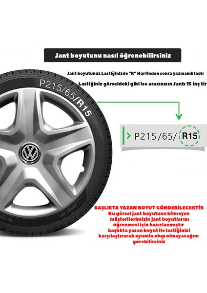 Volkswagen Caddy 16 Inç Uyumlu Jant Kapağı Amblemli Gri 4'lü Takım 120