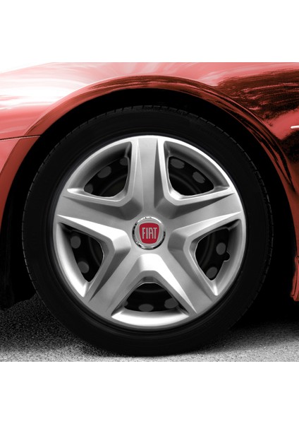 Fiat Albea 14 Inç Jant Kapağı Amblemli Gri 4 Adet 1 Takım 118