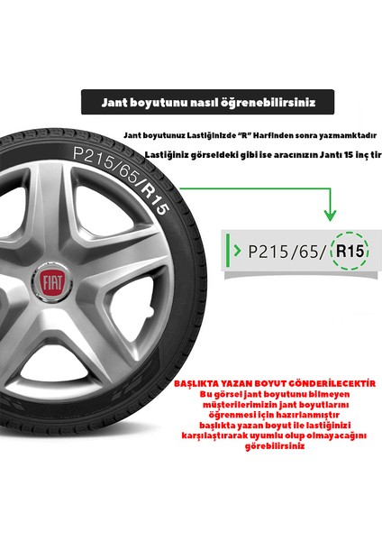 Fiat Albea 14 Inç Jant Kapağı Amblemli Gri 4 Adet 1 Takım 118