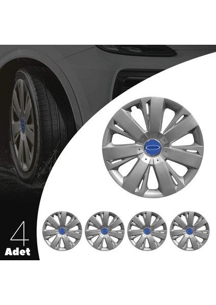 Ford Fusion 15 Inç Jant Kapağı Amblemli Gri 4 Adet 1 Takım 114