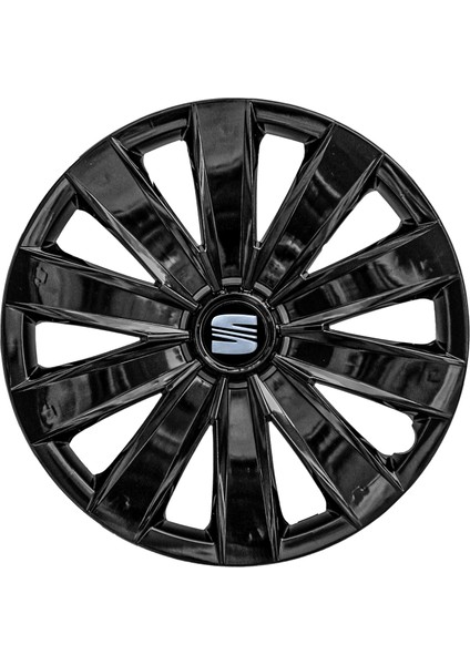Seat Leon 16 Inç Jant Kapağı Amblemli Piano Black 4'lü Takım 213