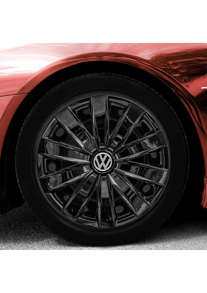 Volkswagen Jetta 16 Inç Jant Kapağı Amblemli Piano Black 4'lü Takım 213