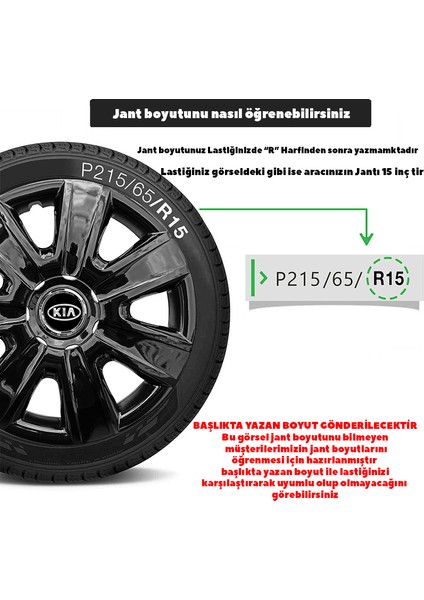 Kia Magentis 14 Inç Jant Kapağı Amblemli Piano Black 4'lü Takım 205 fırsatları