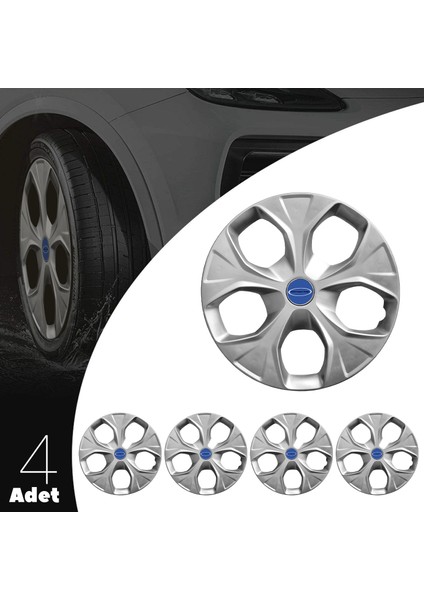 Ford Custom 15 Inç Jant Kapağı Amblemli Gri 4 Adet 1 Takım 113