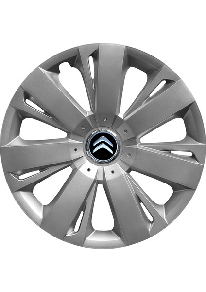 Citroen C Elysee 15 Inç Jant Kapağı Amblemli Gri 4'lü Takım 114