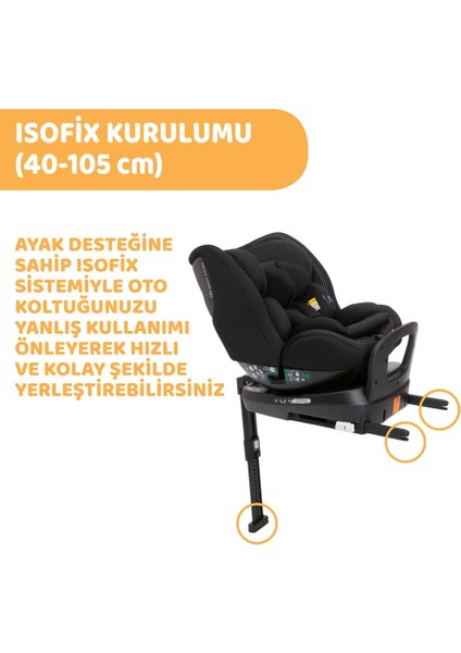 SEAT3FIT I-Size Oto Koltuğu, Gr.0+/1/2, Siyah