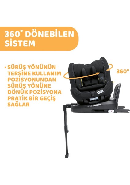 SEAT3FIT I-Size Oto Koltuğu, Gr.0+/1/2, Siyah